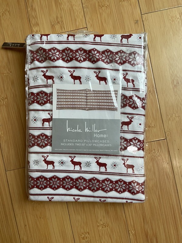 2 STANDARD PILLOWCASES by NICOLE MILLER 100% Cotton NIB