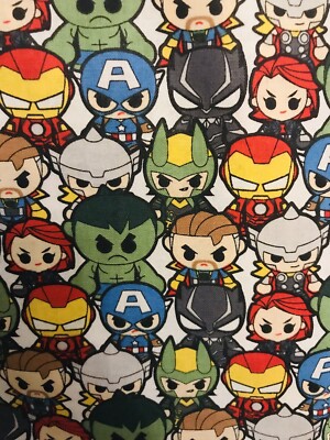 Marvel Mini Avengers Kawaii Fabric 18 X21 Superhero Black Panther Loki Fabric Ebay