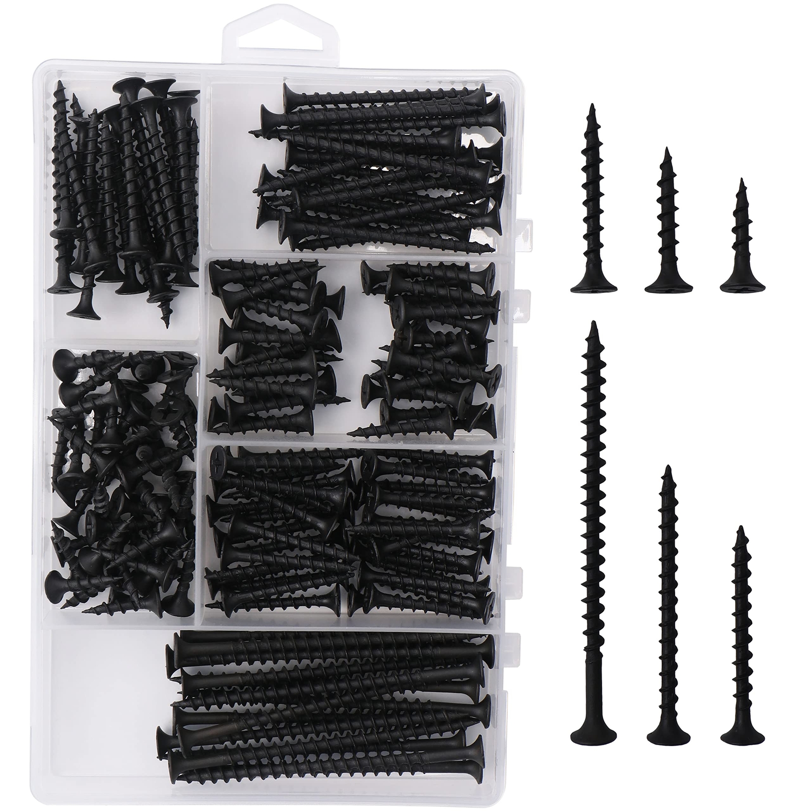 166-Piece Coarse Thread Drywall Screw Assortment - 6 Sizes Phillips Drive