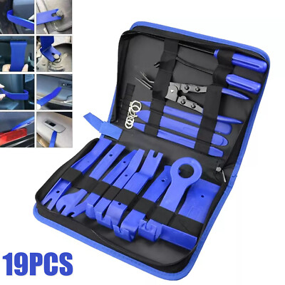 19 x Car Trim Removal Tool Set Hand Tools Pry Bar Panel Door Interior Clip Kit