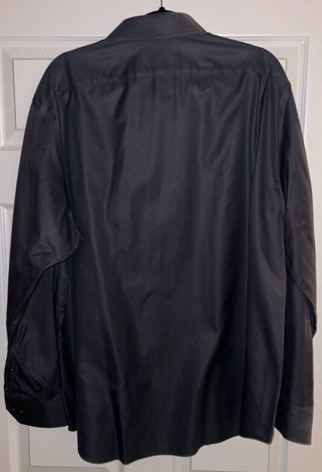 Camisa de vestir negra Hart Schaffner Marx XL para hombre manga larga con botones Foto 4 de 4