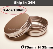 10 Set Aluminum Tin Small Round Screw top Metal Tins container Storage Travel