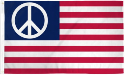 USA Peace Flag 3x5ft American Peace Sign Flag Protest Flag 100D FABRIC