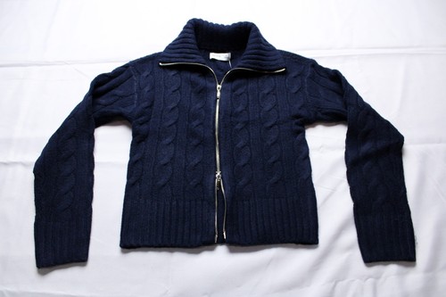 Hollister Women's Comfy Cloud Zip-Up Cable-Knit Sweater SG4 Blue Size XS NWT