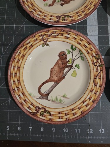 Set Of American Atelier Monkey 8.25” Salad/Dessert Plates 5029 - Picture 2 of 8
