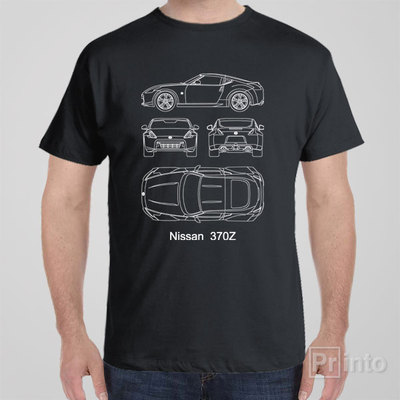T-shirt Nissan 370Z blueprint JDM Japan drift shirt, Funny