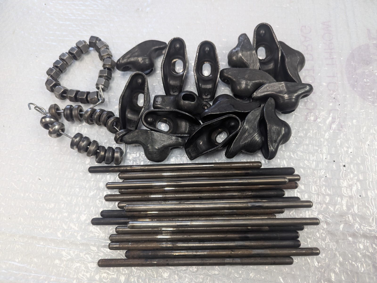 350 Chevy Rocker Arms Push Rods 327 350ci SBC GM Set