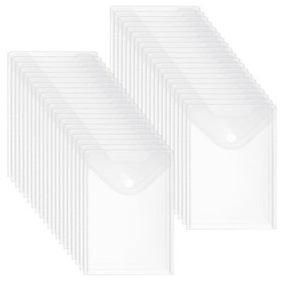 INTERWARM 96 Pack Plastic Envelopes, 7 X 10 File Envelope with Hook & Loop Cl...