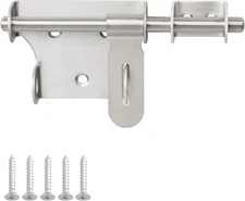 Alise 6 Inch Slide Bolt Gate Latch,Door Lock 6 Inch-SUS304, Brushed Finish 