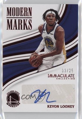 2022-23 Panini Immaculate Modern Marks Red 3/25 Kevon Looney #IMO-KVL Auto 0c3
