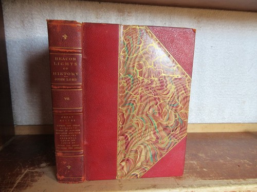 Old GREAT RULERS Leather Book 1886 OLIVER CROMWELL FREDERICK THE GREAT ...