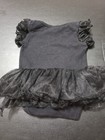 Girls Sz 0-6m One pc 1st Little Black Dress Romper With Tulle — photo 6