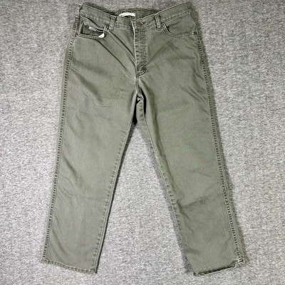 Lee Women's Jeans Relaxed Straight Leg Size 10 Short Leg High Rise Olive Green