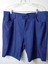 GREG NORMAN GOLF SHORTS MENS SIZE 38 STRETCH BLUE SHARK ML75 MICROLUX ALL OVER