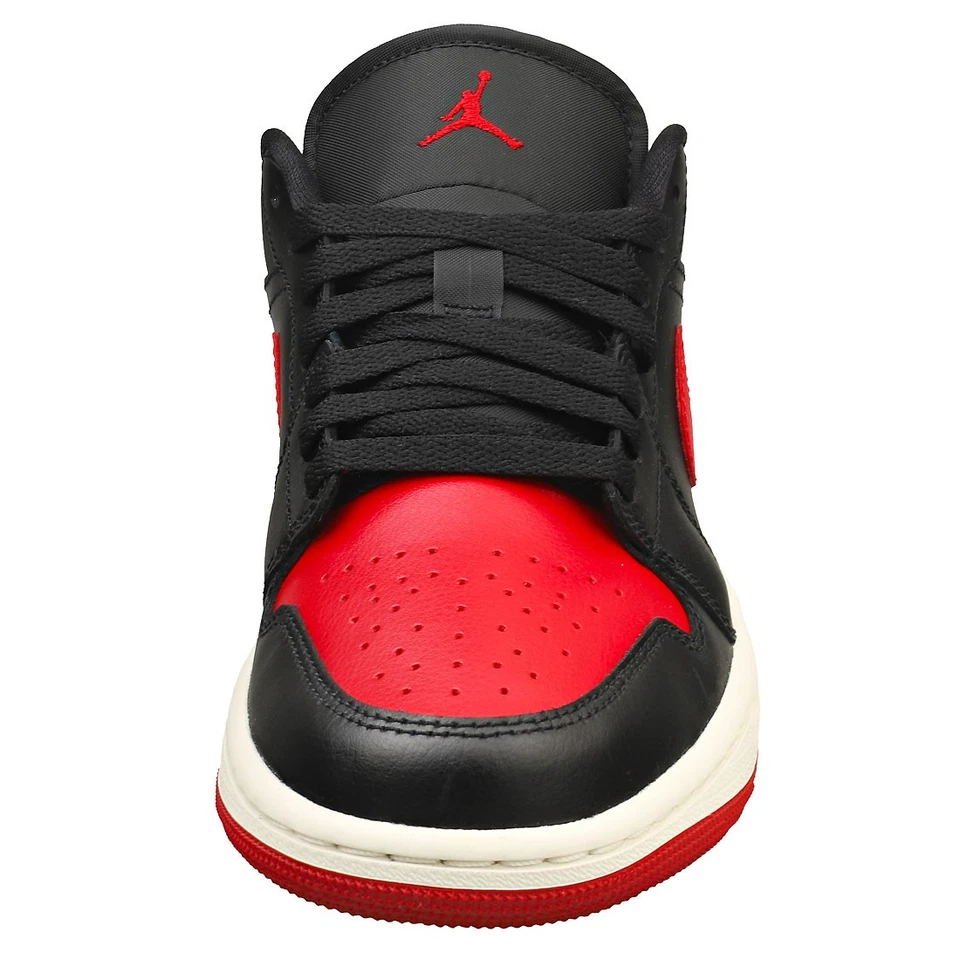 Nike Air Jordan 1 Low Noir Rouge Femme - Baskets Mode - Photo 3/4