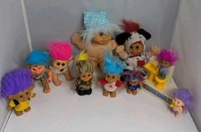 Lot Of 10 Vintage Troll Dolls Russ Norfin Ace Hasbro 1990s S1