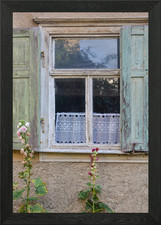 Old window with shutters Framed Wall Art Poster Canvas Print Picture