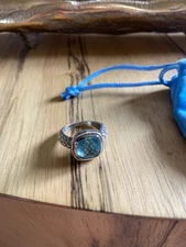 David Yurman Sterling Silver 925 BLUE GEMSTONE Albion Ring Sz 7