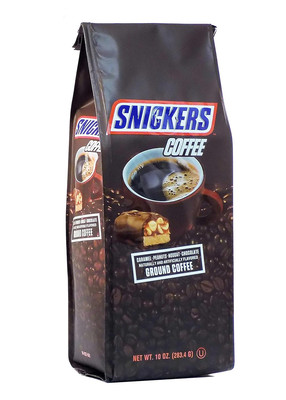 Ground Coffee, Medium Roast, Caramel Peanut Nougat Chocolate Snickers Flavored 1