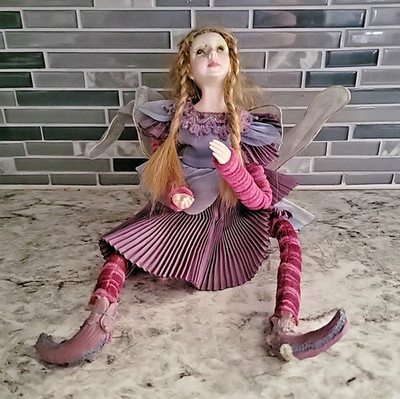 Whimsical Poseable Woodland Elf Pixie Fairy Figurine Shelf Sitter