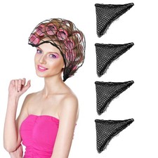 Hair Net for Rollers Triangular Mesh Womens Hair Nets for Salon Styling Sleep