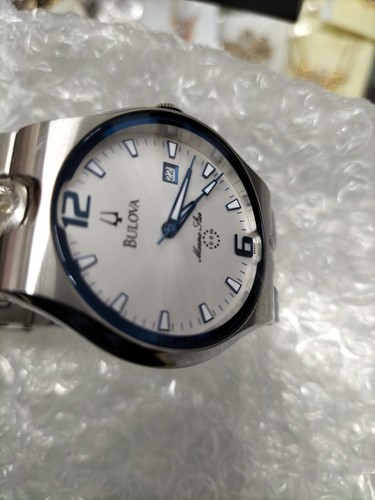 BULOVA MARINE STAR 100m MEN'S STAINLESS STEEL BRACELET STRAP DATE WATCH C876697. - Picture 7 of 9