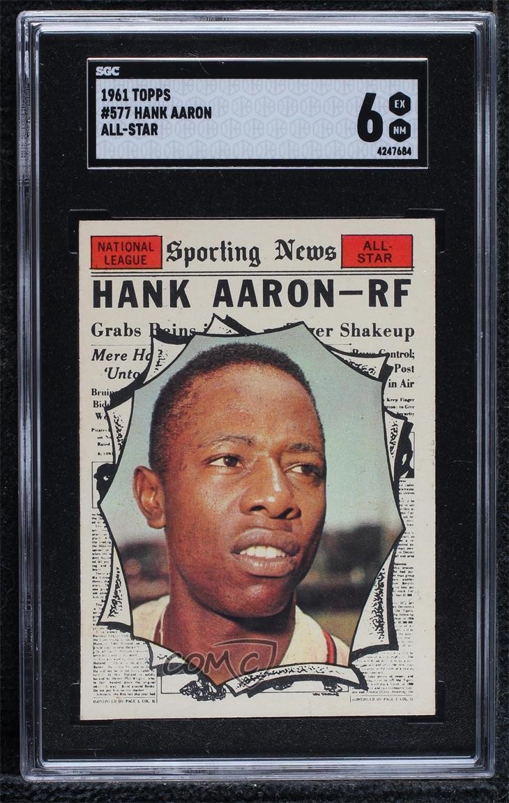1961 Topps High # All-Star Hank Aaron #577 SGC 6 HOF uk2