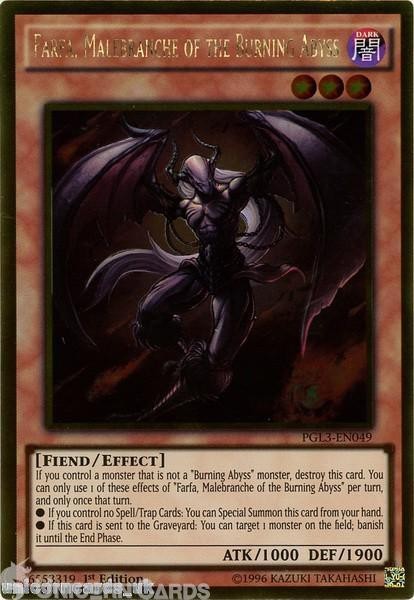 PGL3-EN049 Farfa, Malebranche of the Burning Abyss Gold Rare 1st edition Mint Yu