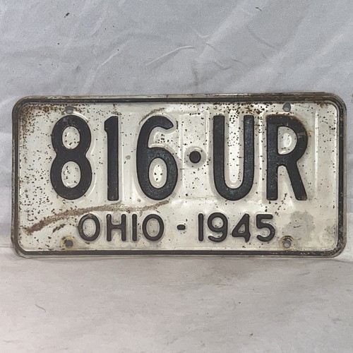 Ohio 1945 License Plate Vintage Antique Buckeye State Classic Collector Plate
