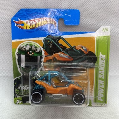 Hot Wheels Power Sander Thrill Racers Earthquake #223 Orange Short Card 2012