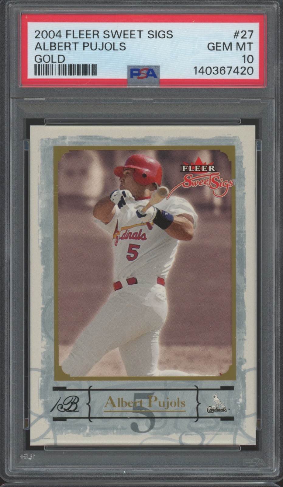 2004 Fleer Sweet Sigs Gold #27 Albert Pujols /99 Gem Mint PSA 10