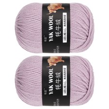1PCS Crocheting Yarn, Light Purple 3 Ply Wool Yarn 100g,110 Yards