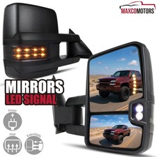Fits 2003-2007 Chevy Silverado Sierra Power Heatedsmoke Led Signal Tow Mirrors