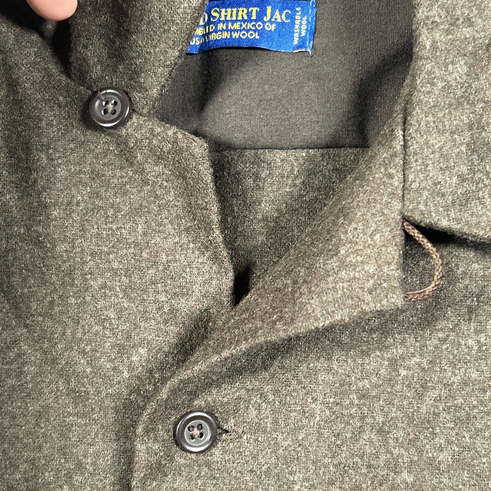 Vintage Pendleton Board Shirt Jac Mens Large Long Brown Wool Loop Long Sleeve