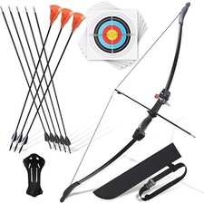 Crazymouse Bow and Arrow for Teens Beginners Adults Recurve Bow Set 8 Arrows 5 T