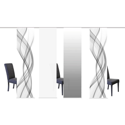 4-teiliges Schiebevorhang-Set FERROL - grau - je 60x245 cm blickdicht