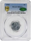 1943 Steel Lincoln Cent MS67+ PCGS (CAC)