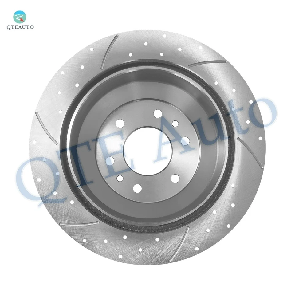 Rear 325mm Drilled Slotted Brake Rotors For 2002-2006 Chevrolet Trailblazer EXT - Image 3 of 4