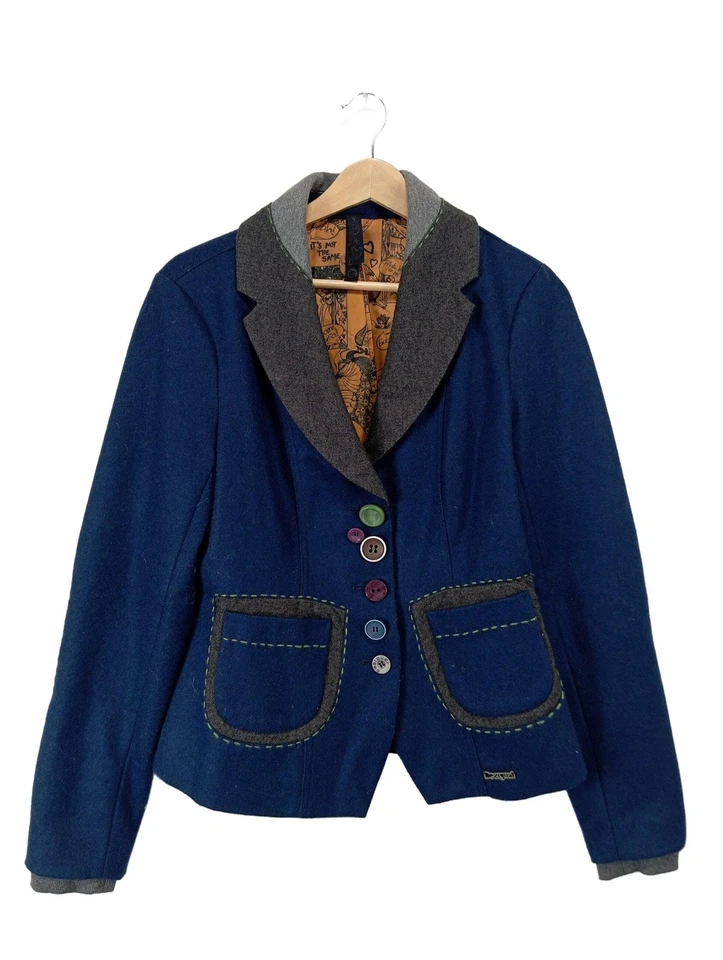 DESIGUAL Veste en tricot Dames Tricots T EU 42 bleu style décontracté - Photo 1/4