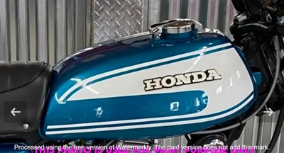 #ad HONDA CL 200 SCRAMBLER 1974 STEEL BLUE WHITE FUEL PETROL TANKCAP BADGE COMPATIB $350.22