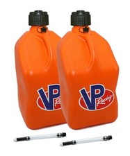 Vp Fuel 2 Pack Orange 5 Gallon Fuel Can Water Jug Alcohol Race Gas 2 Hoses Ump