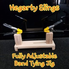 Catapult/Slingshot DELUX  BAND TYING JIG + 12 FREE POUCHES  , Hegarty Slings