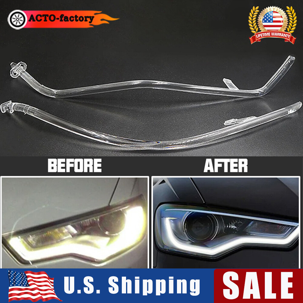 アウディAudi A6用 C7用 2011-2015 LED ランプ付 右左 Pair For Audi A6 C7 2012-2015 Car Headlight Daytime Running Light