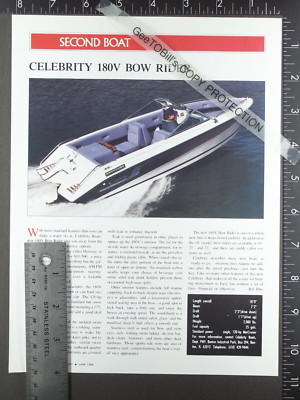 1988 1-page FEATURE on Celebrity 180 180V Bow Rider ski boat | eBay