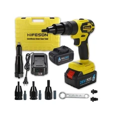 HIFESON Cordless Rivet Gun Tool, 26V Electric Automatic Rivet & Rivet nut Two...