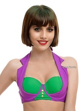 NEW SUICIDE SQUAD JOKER SWIMSUIT BIKINI TOP ONLY XS-2X DC COMICS NO Bottoms