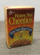 Vintage Honey Nut Cheerios Cereal 13/16 oz Mini Full Box Factory Sealed