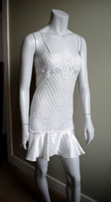 vintage Victoria's Secret womens white lace satin lingerie negligee S