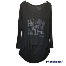 Hard Rock Hotel Las Vegas Womens Top Shirt Long Sleeve Size Medium made in USA