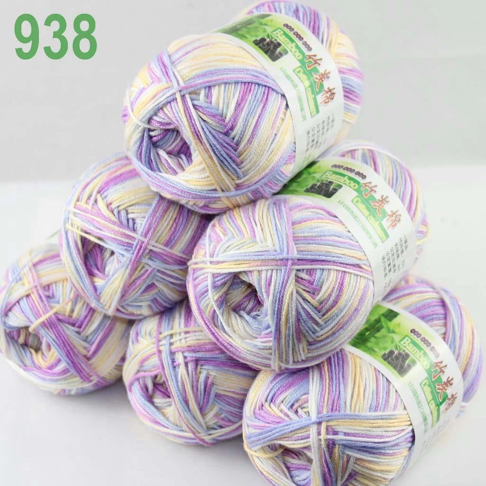 Sale Lot 6SkeinsX50g Soft Bamboo Cotton Baby Wrap Hand Knitting Crochet Yarn 938 - Image 3 of 4